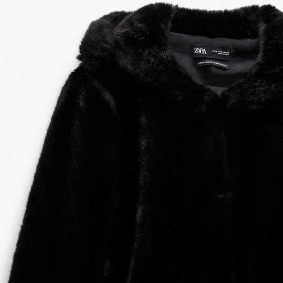 Zara Faux Fur Hooded Coat - Picture 6 of 13
